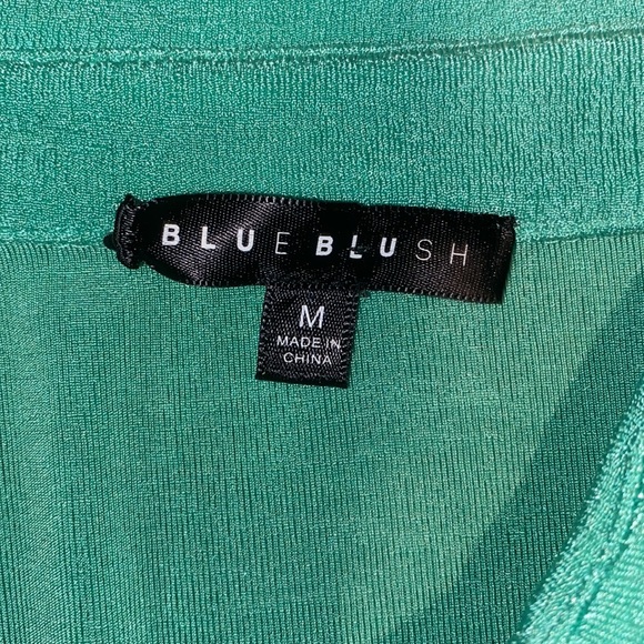 Blue Blush Kelly Green Button Up Ruched Bodycon Mini Dress - Picture 2 of 6